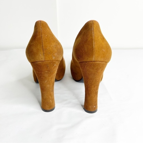 Casadei Suede Peep Toe Heels - Picture 3 of 6
